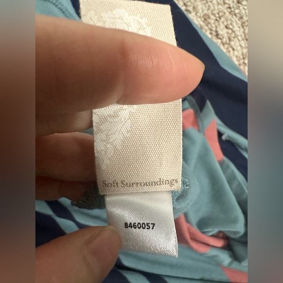 Soft Surroundings Blue and Pink One Shoulder Maxi size Petite Medium - Picture 10 of 10